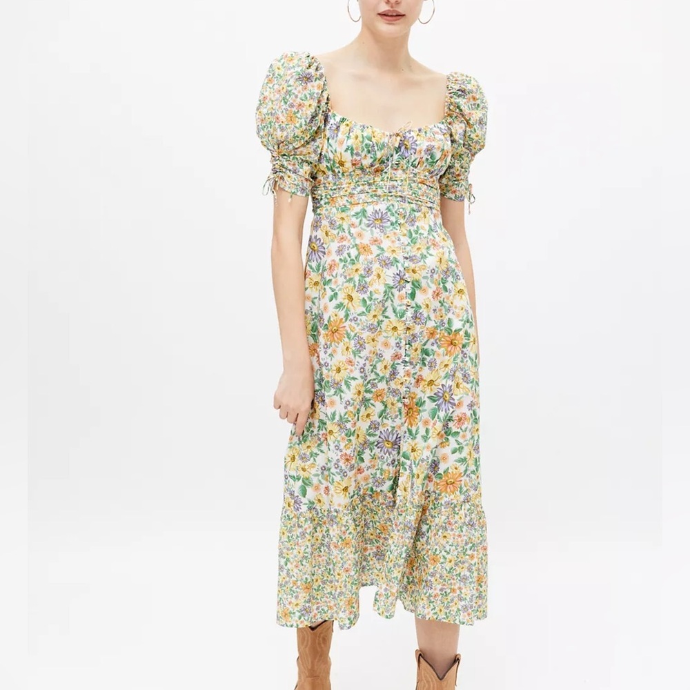 For Love & Lemons Riley Floral Midi Dress